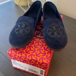 Tory Burch Billy Slippers (Bright Navy) size 7 NIB